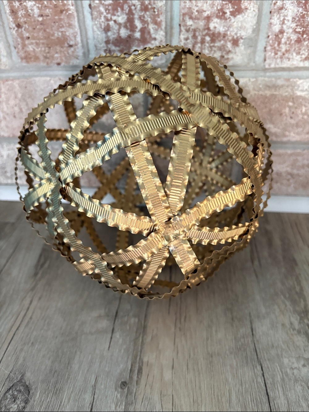 Metal Orb Large 8" Sculpture - Gold